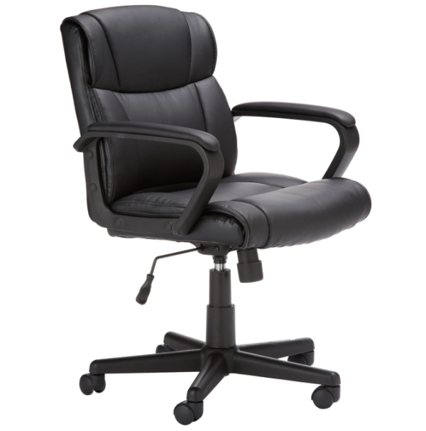 High-Back Ergonomic Office Chair with PU Leather, Lumbar Support & Armrests