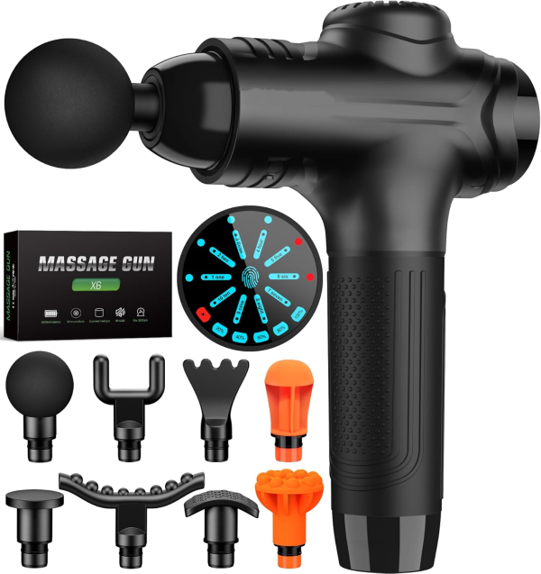 Massage Gun - Electric Deep Tissue Massager with 8 Heads for Athletes & Pain Relief