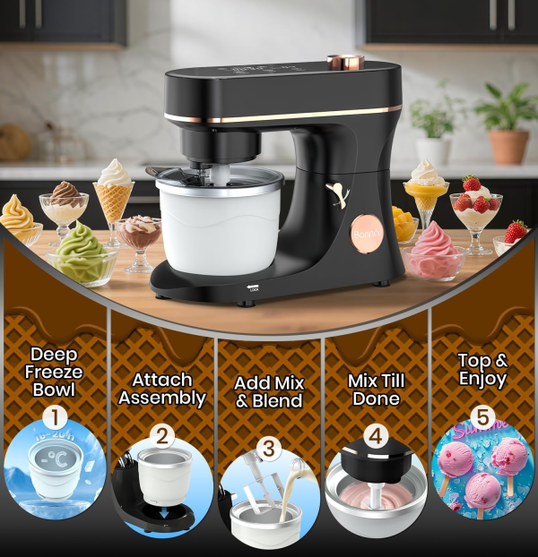 Stand Mixer Set, 6QT Kitchen Mixer with LED Touchscreen, 11-Speed Tilt-Head Mixer with Timer - Image 8